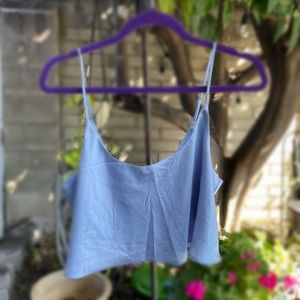 NEW Blue Cotton On Satin Spaghetti Strap Tank Top- Medium